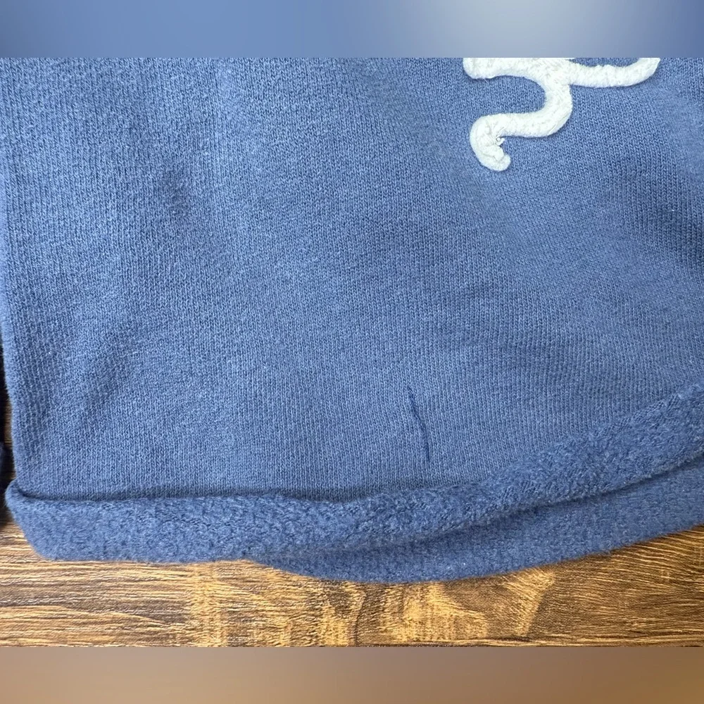 Y2K Abercrombie Kids Blue Sweat Shorts New York Fitch Logo Girls Size Small